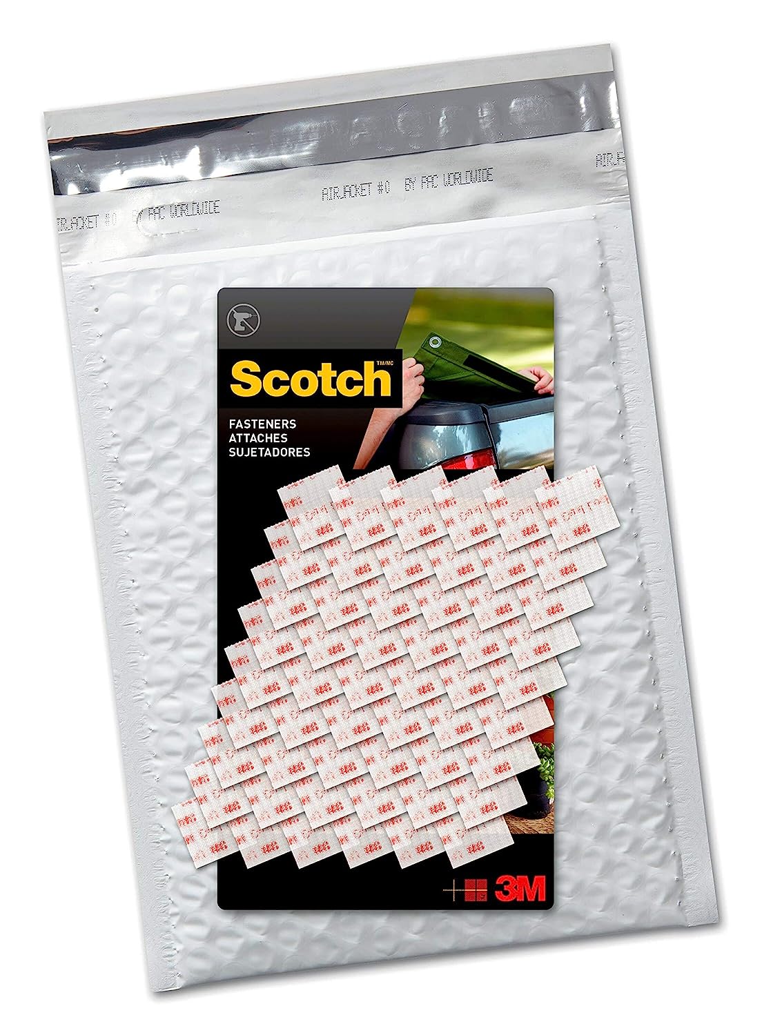 230527223016174_1 Scotch Extreme Interlocking Fasteners, 1 in Squares, Clear, 27 Sets, Holds up to 10 lbs (1 set holds 2 lbs) - Image 1